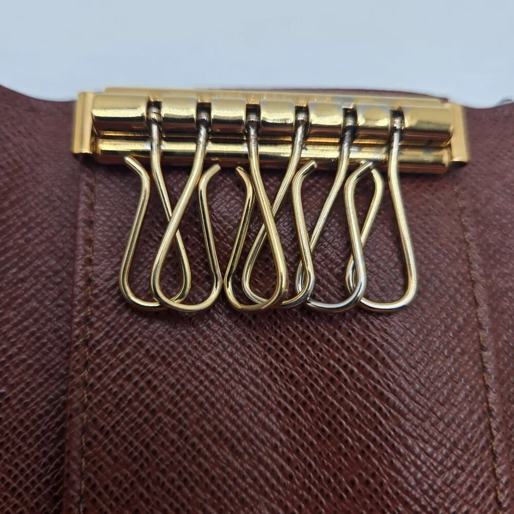 Louis Vuitton Key Holder Monogram Coated Canvas Leather Press-Stud Closure Brown - Picture 6 of 9